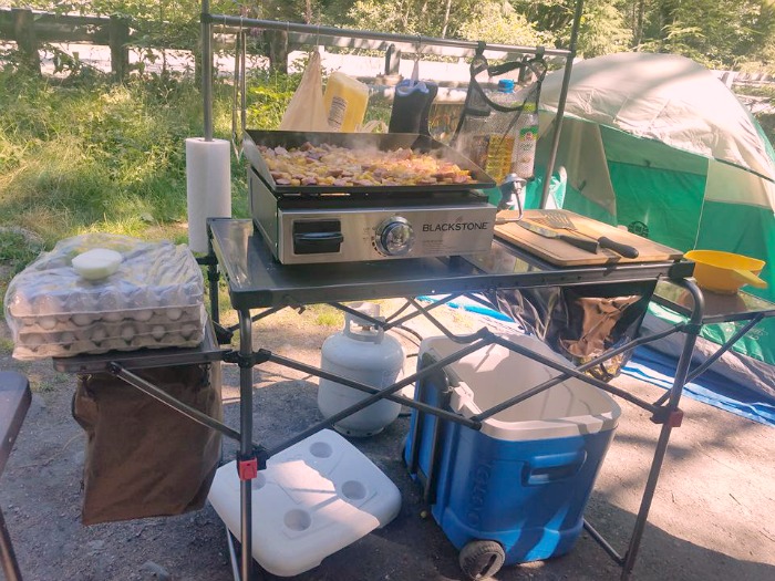 Blackstone Griddle Set Up At Campsite