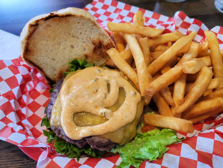 Cheeseburger and Fries From The Crabby Oyster Seaside Oregon